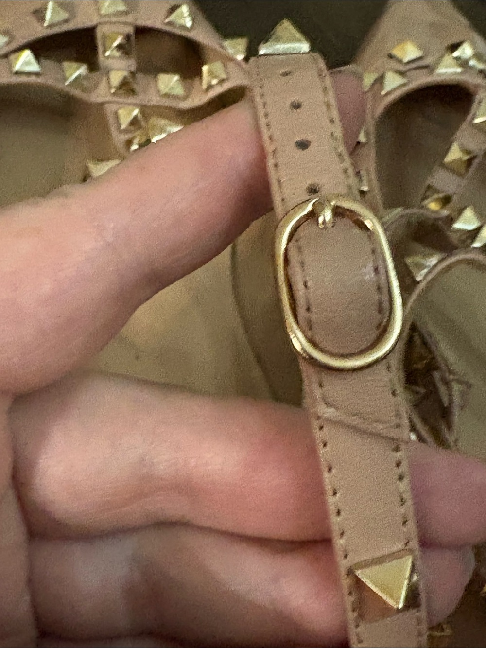 Valentino Nude Patent Leather Rockstud Pointed Flats - Picture 7 of 12